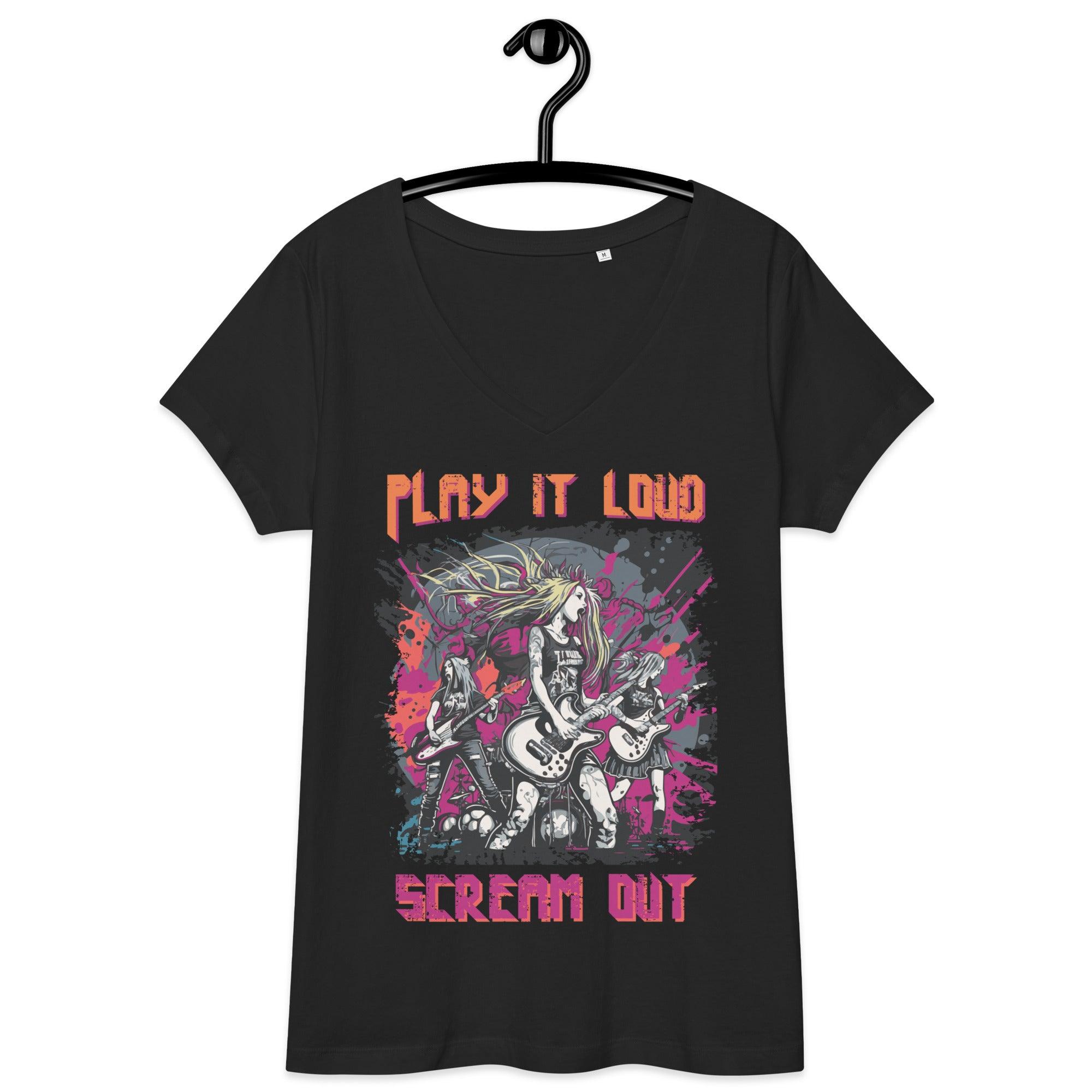 Play It Loud Women’s fitted v-neck t-shirt - Beyond T-shirts