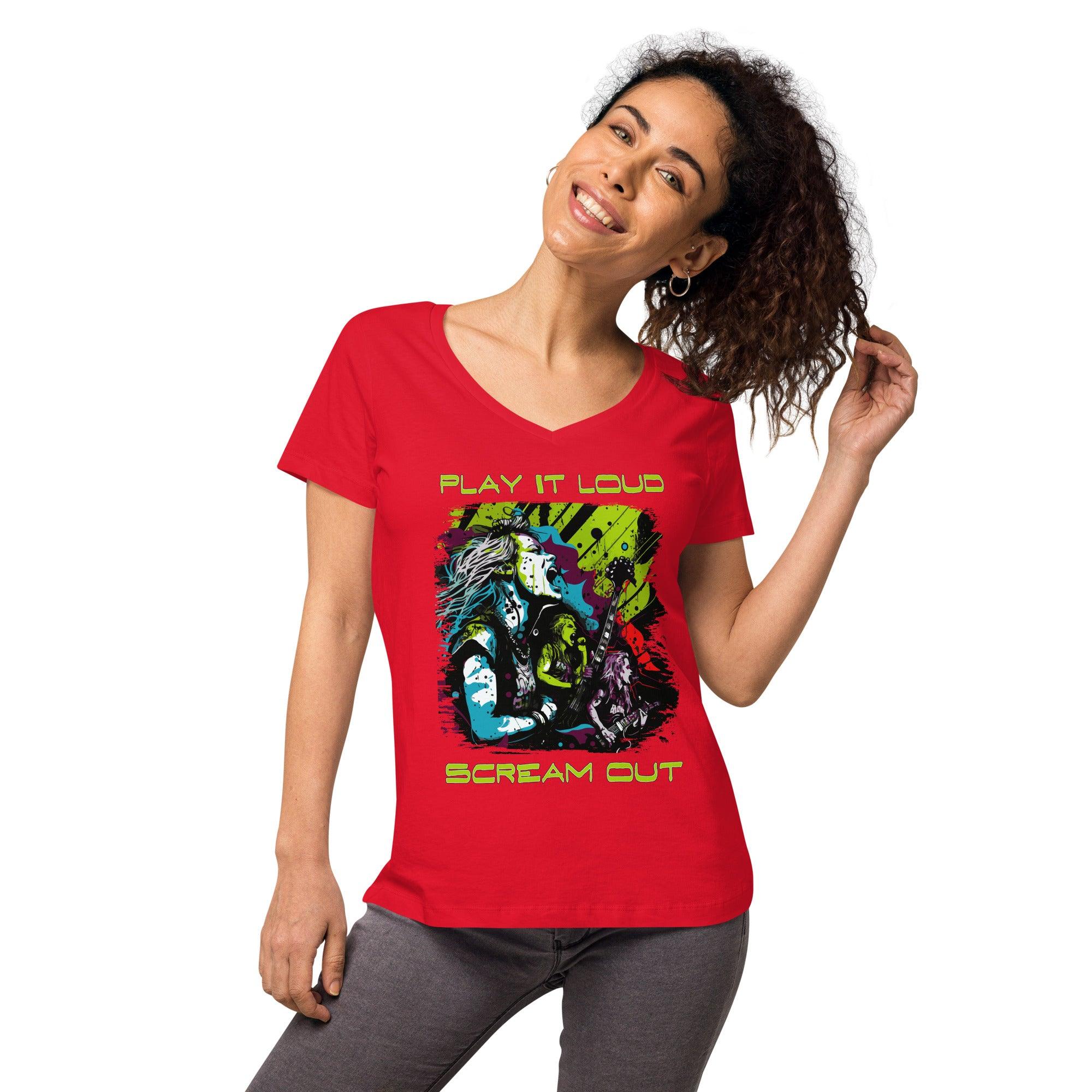 Play It Loud Women’s fitted v-neck t-shirt - Beyond T-shirts