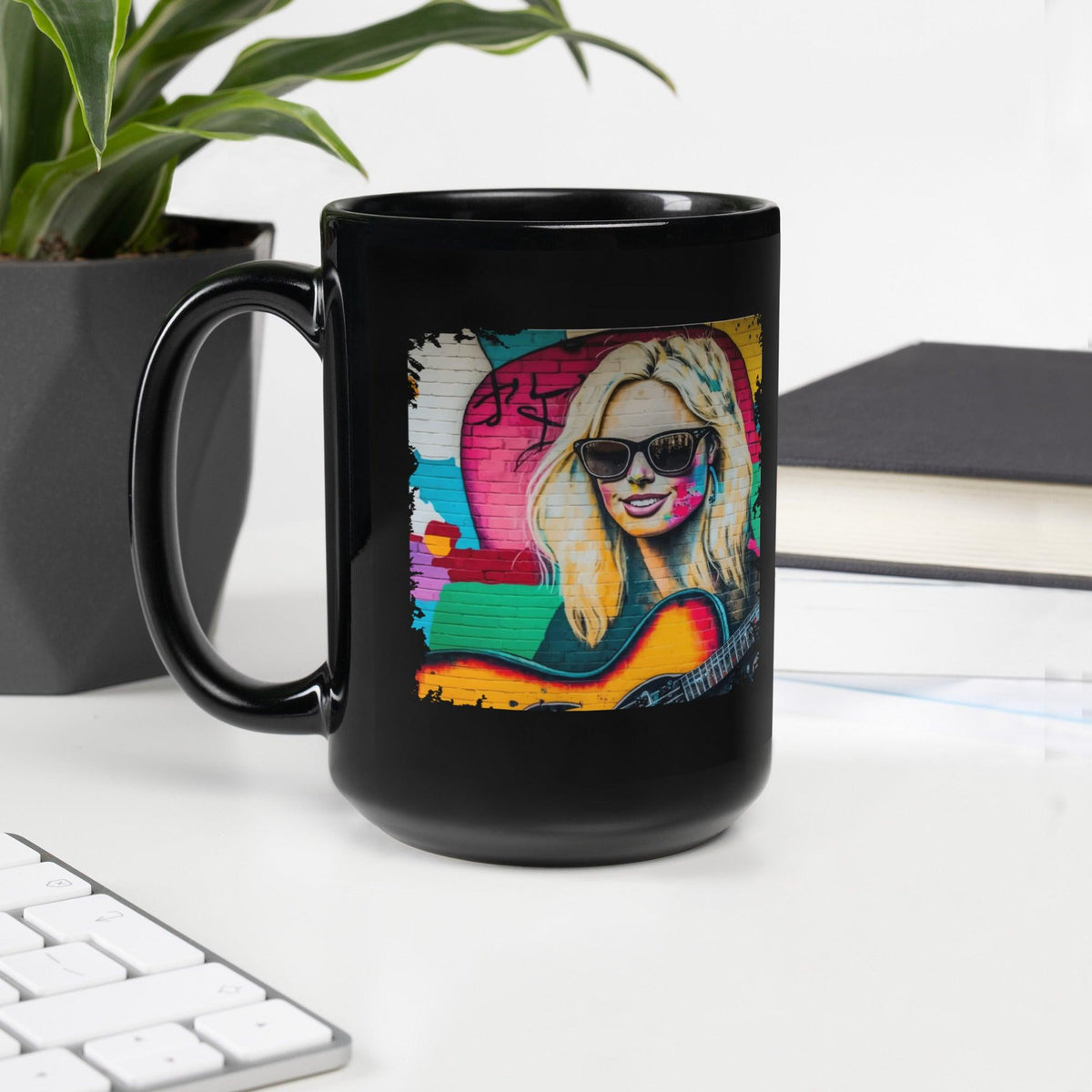 Playing With Musical Fire Black Glossy Mug - Beyond T-shirts