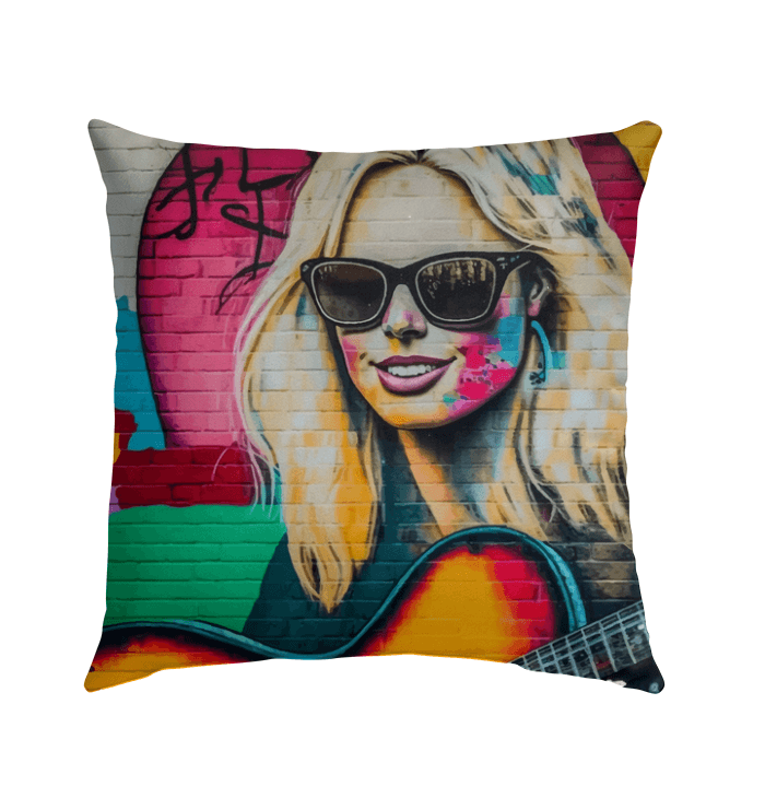 Playing With Musical Fire Outdoor Pillow - Beyond T-shirts