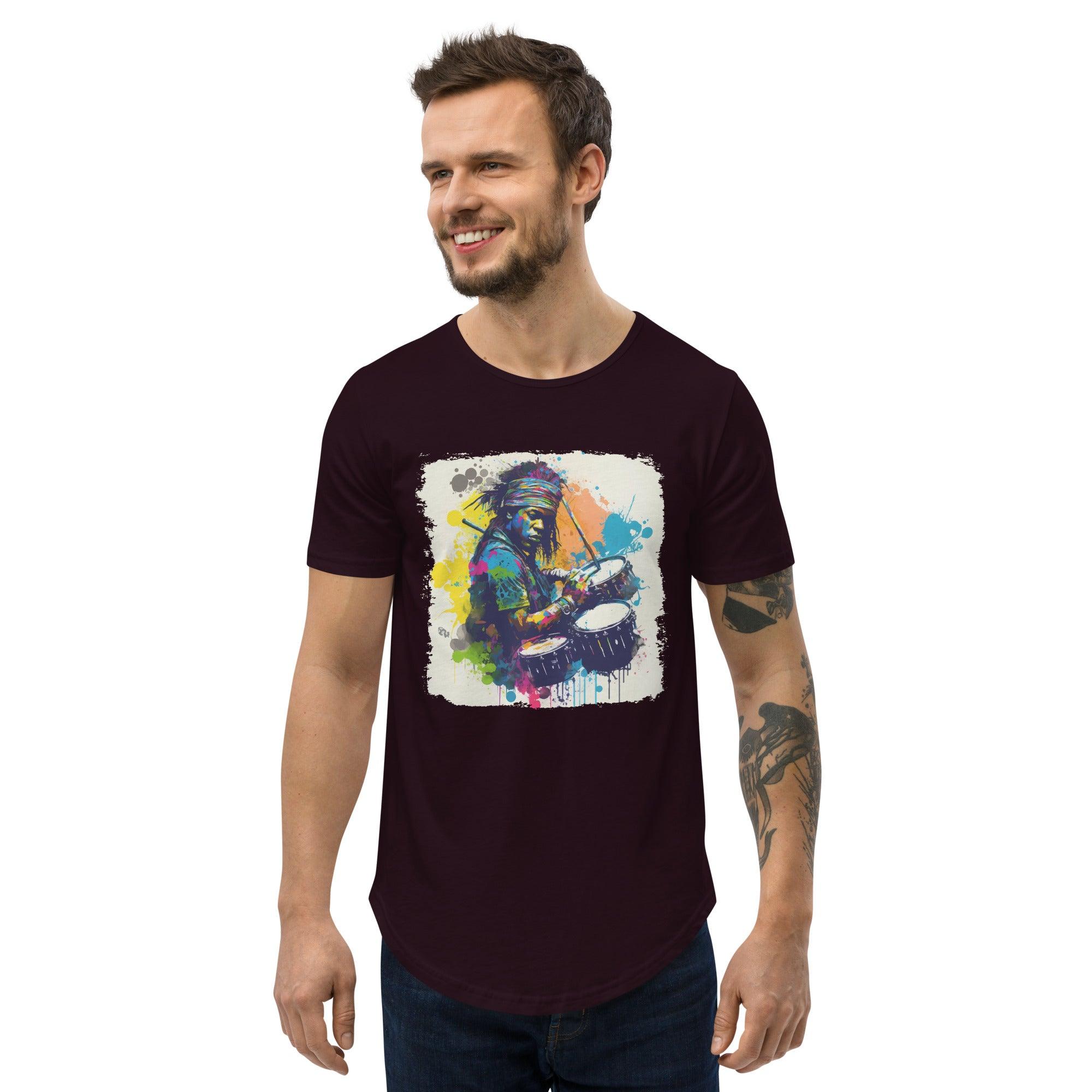 Pounding The Skins Hard Men's Curved Hem T-Shirt - Beyond T-shirts