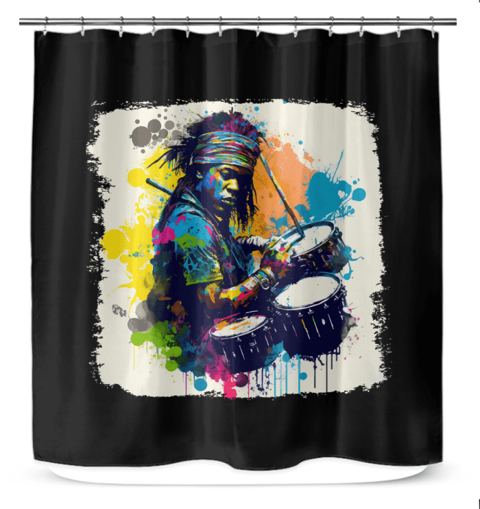 Pounding The Skins Hard Shower Curtain - Beyond T-shirts