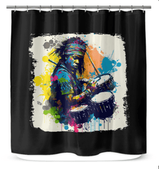 Pounding The Skins Hard Shower Curtain - Beyond T-shirts