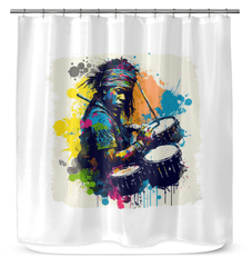 Pounding The Skins Hard Shower Curtain - Beyond T-shirts