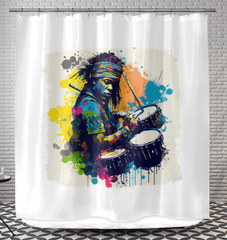 Pounding The Skins Hard Shower Curtain - Beyond T-shirts