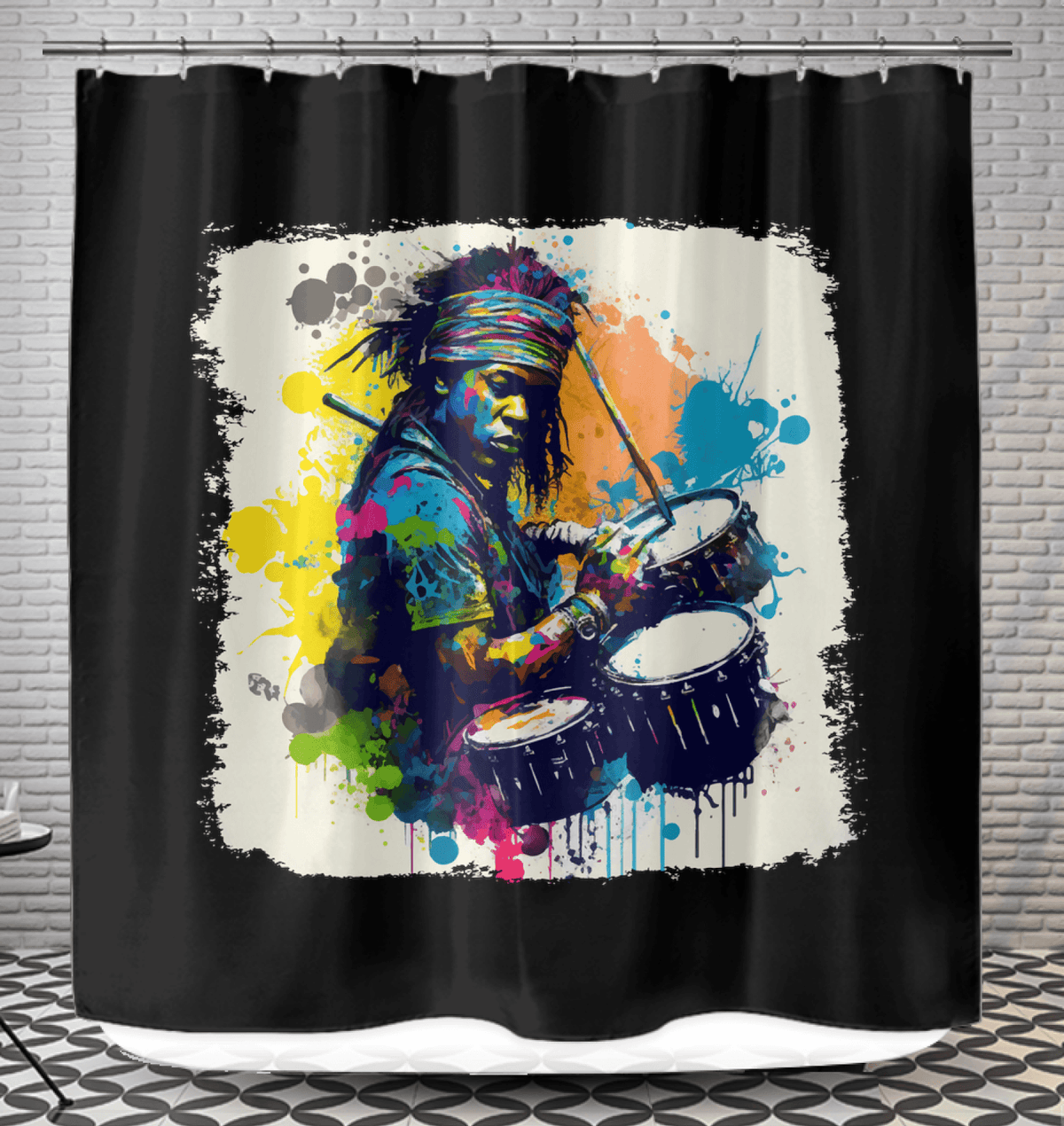 Pounding The Skins Hard Shower Curtain - Beyond T-shirts