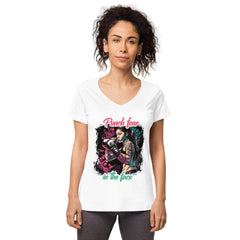Punch Fear In The Face Women’s Fitted V-neck T-shirt - Beyond T-shirts