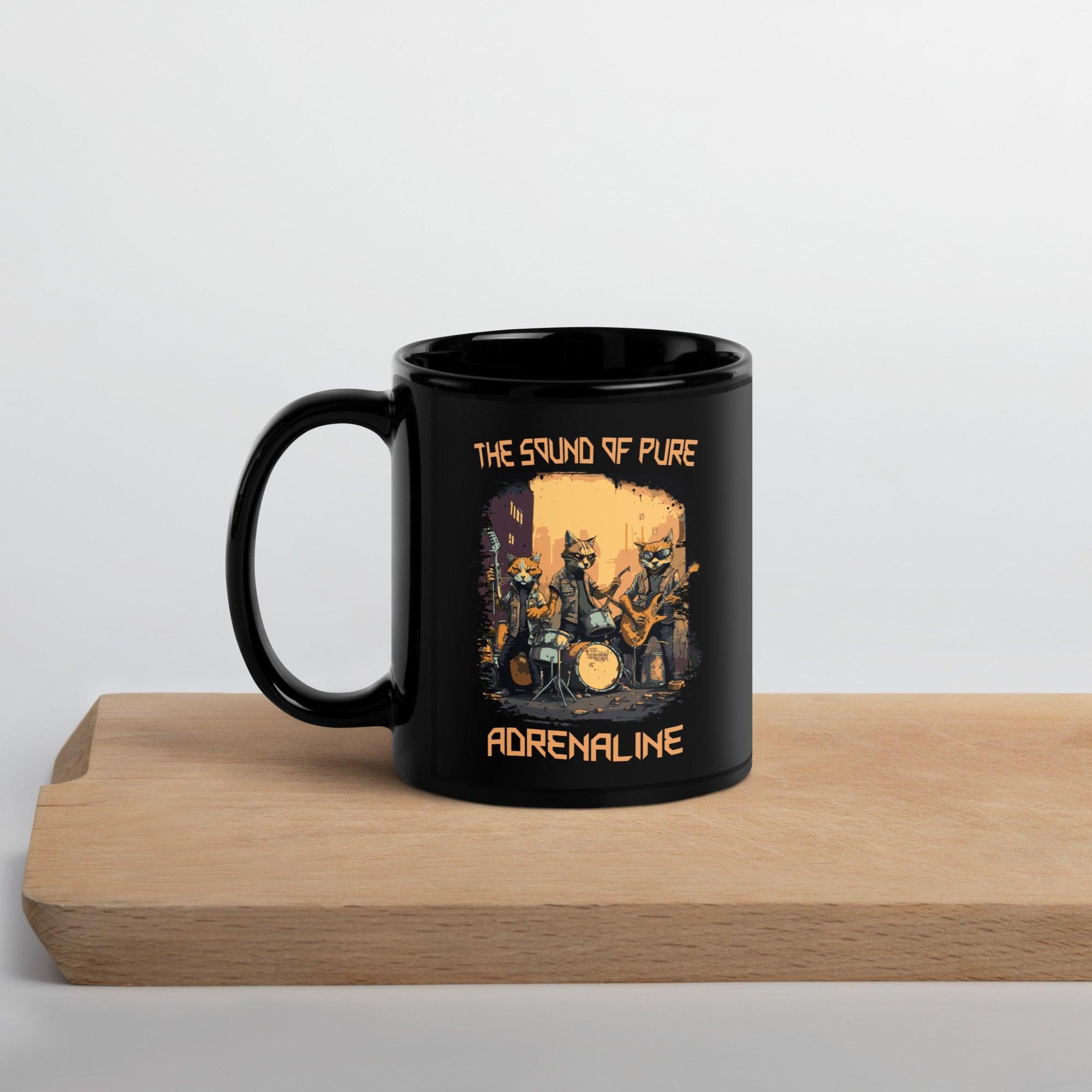 Pure Adrenaline Black Glossy Mug - Beyond T-shirts