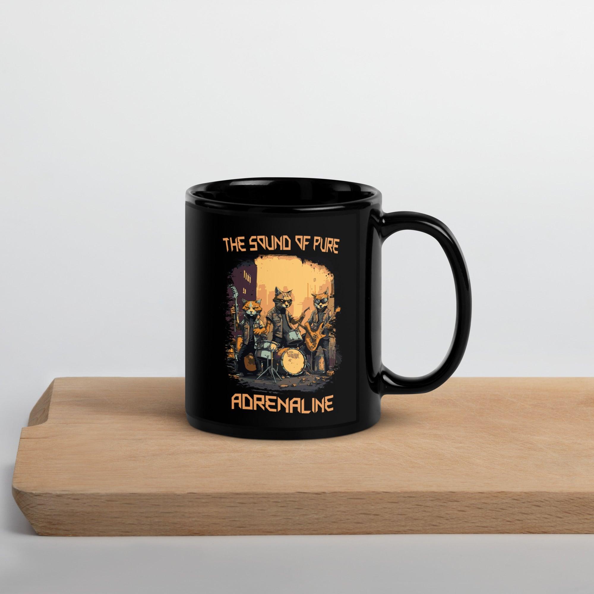 Pure Adrenaline Black Glossy Mug - Beyond T-shirts