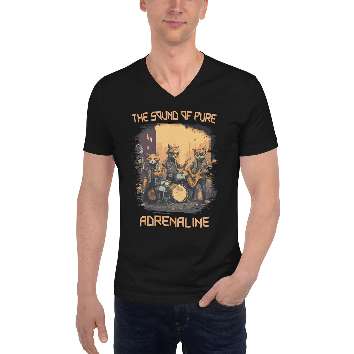 Pure Adrenaline Unisex Short Sleeve V-Neck T-Shirt - Beyond T-shirts