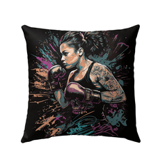 Push Harder Punch Higher Outdoor Pillow - Beyond T-shirts