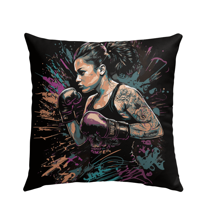 Push Harder Punch Higher Outdoor Pillow - Beyond T-shirts