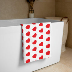 Red Heart Bath Towel - Beyond T-shirts