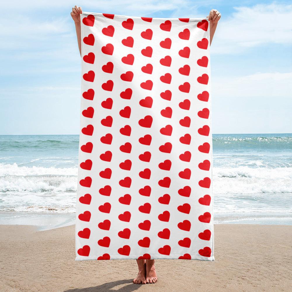 Red Heart Bath Towel - Beyond T-shirts