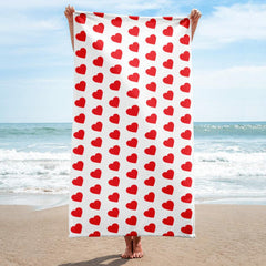 Red Heart Bath Towel - Beyond T-shirts