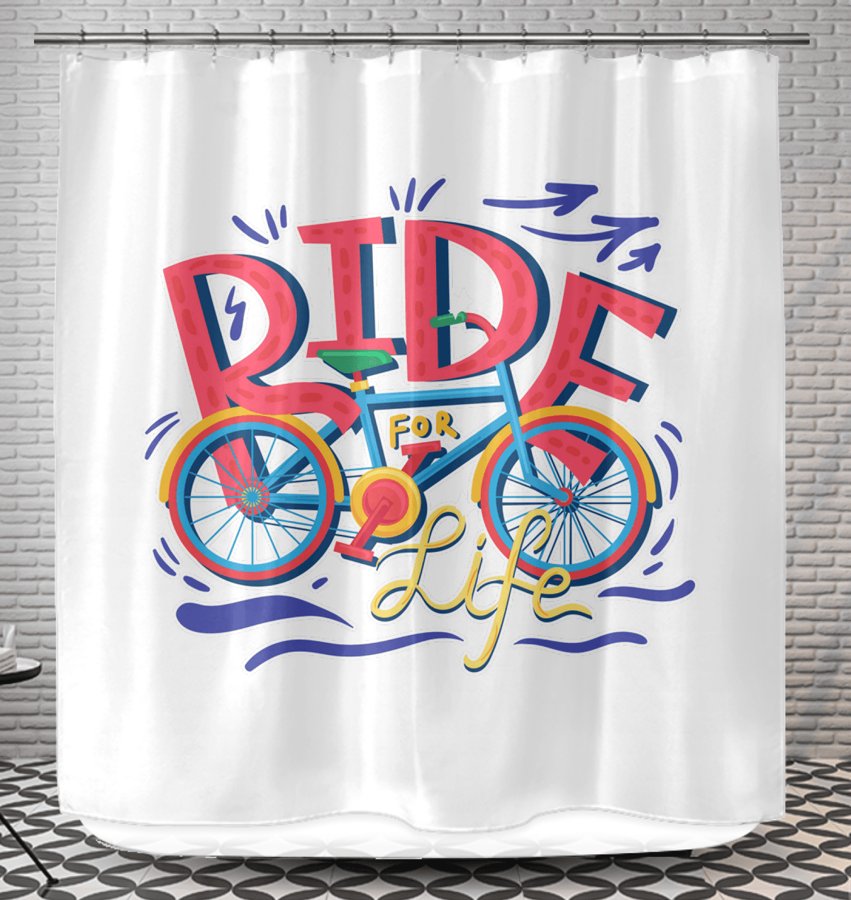 Ride For Life Shower Curtain - Beyond T-shirts