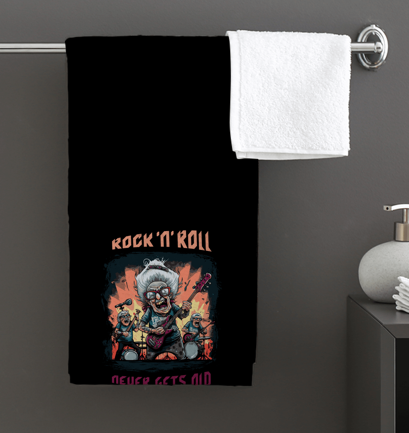 Rock n Roll Bath Towel - Beyond T-shirts