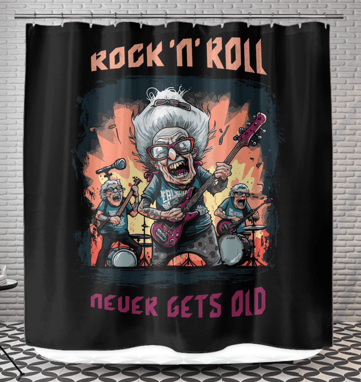 Rock n Roll Shower Curtain - Beyond T-shirts