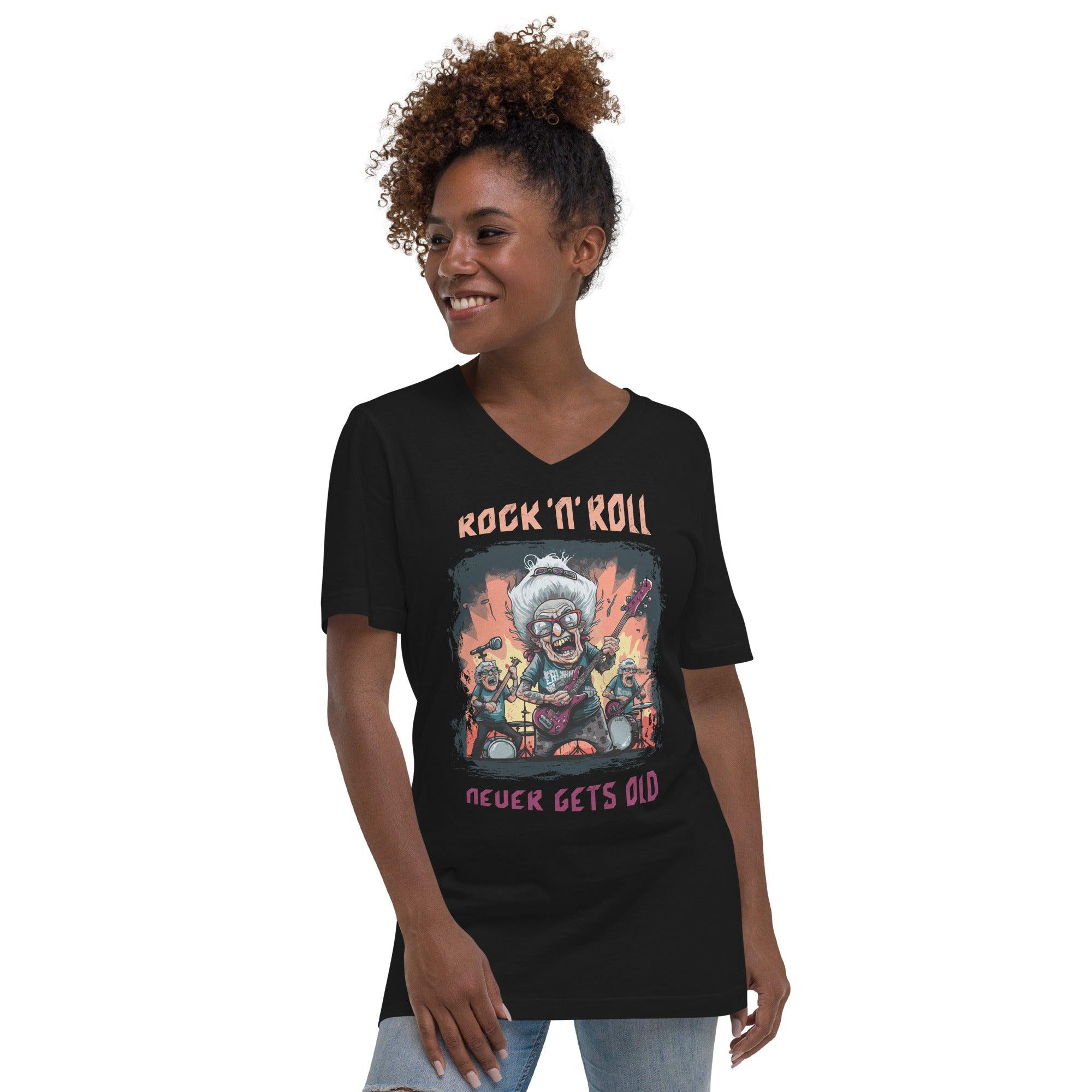 Rock N Roll Unisex Short Sleeve V-Neck T-Shirt - Beyond T-shirts