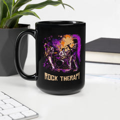 Rock Therapy Black Glossy Mug - Beyond T-shirts