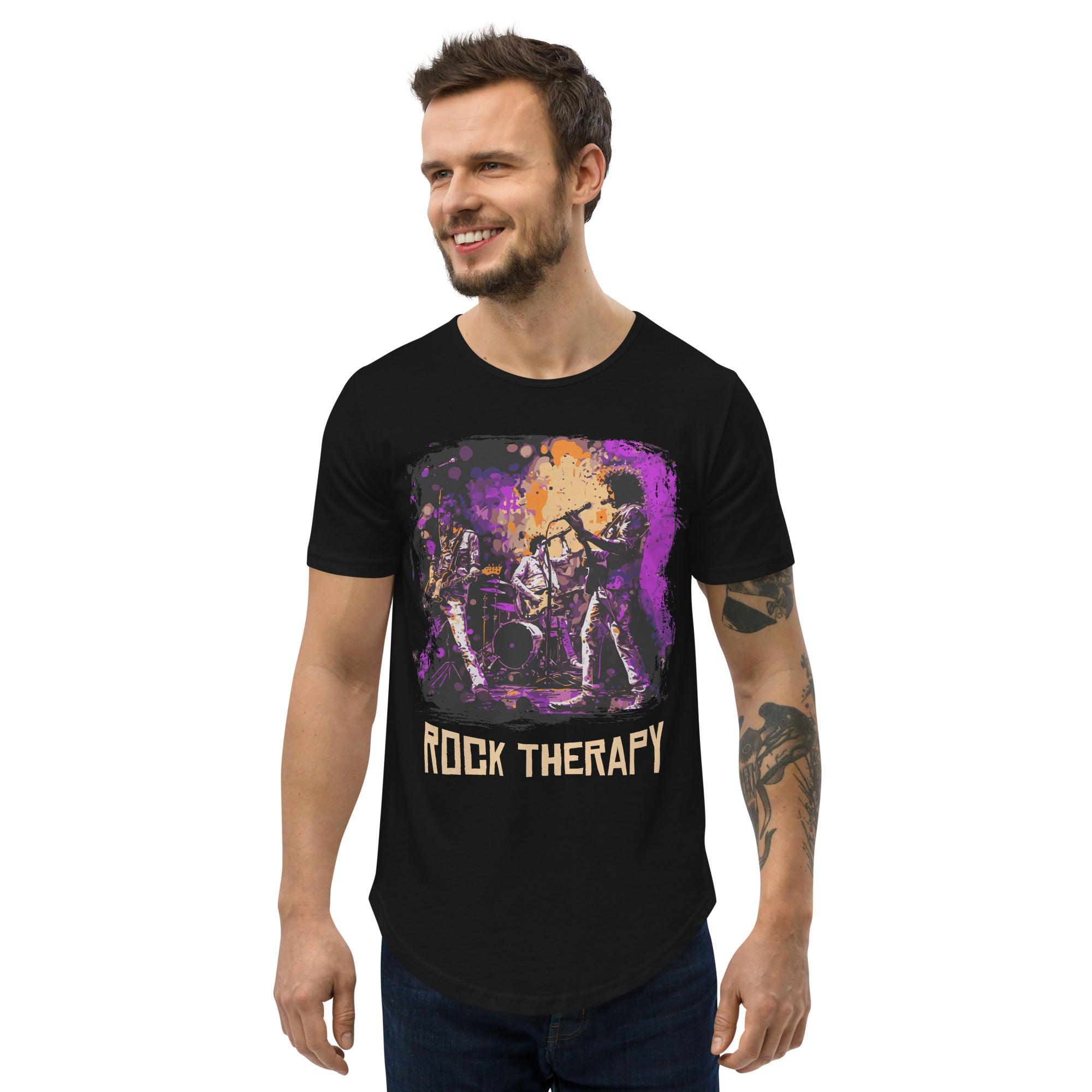Rock Therapy Men's Curved Hem T-Shirt - Beyond T-shirts
