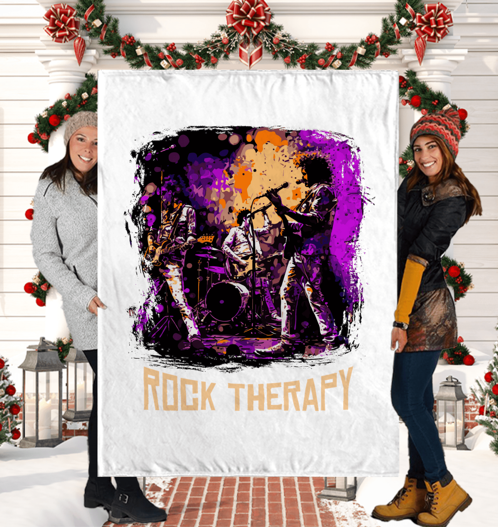 Rock Therapy Sherpa Blanket - Beyond T-shirts