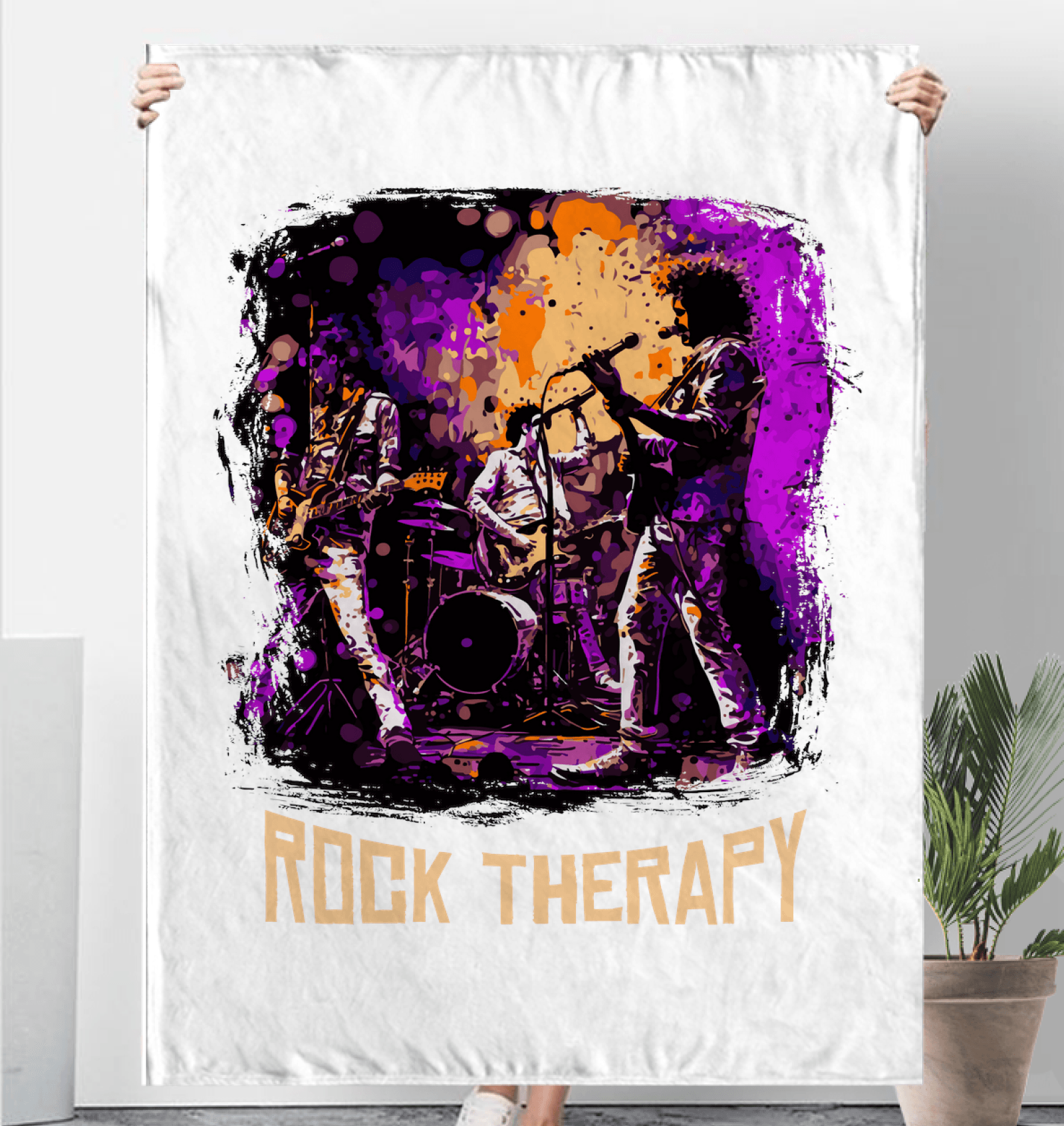 Rock Therapy Sherpa Blanket - Beyond T-shirts