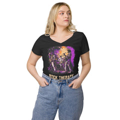 Rock therapy women’s fitted v-neck t-shirt - Beyond T-shirts