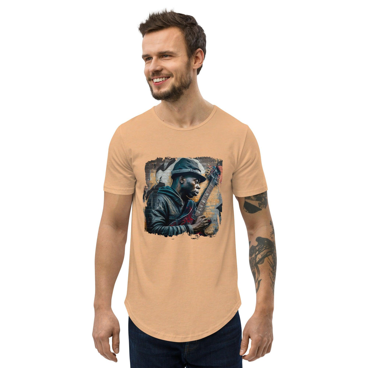 Rocking Out, Feeling Alive Men's Curved Hem T-Shirt - Beyond T-shirts