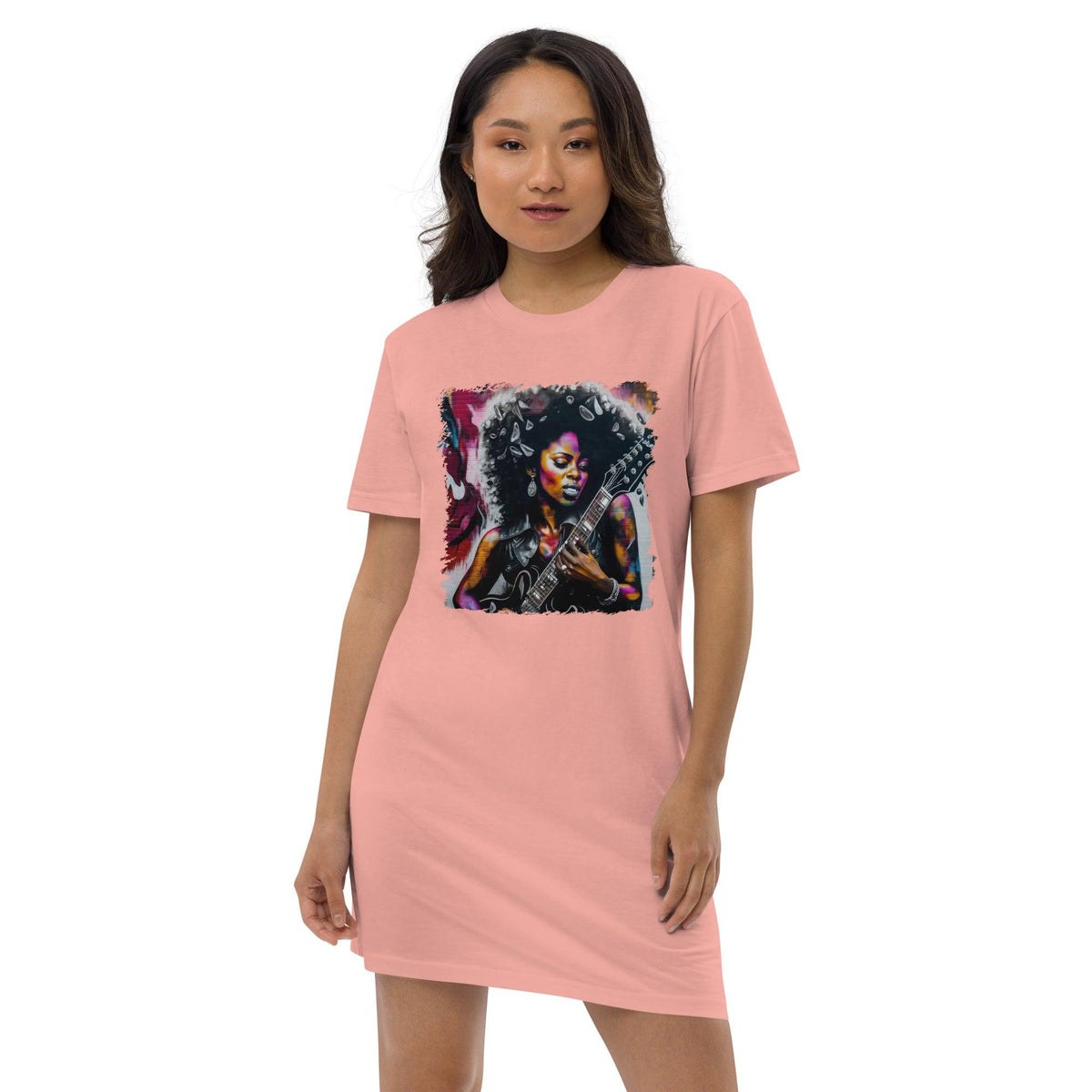 Rocking Out, Feminine Style Organic Cotton T-shirt Dress - Beyond T-shirts