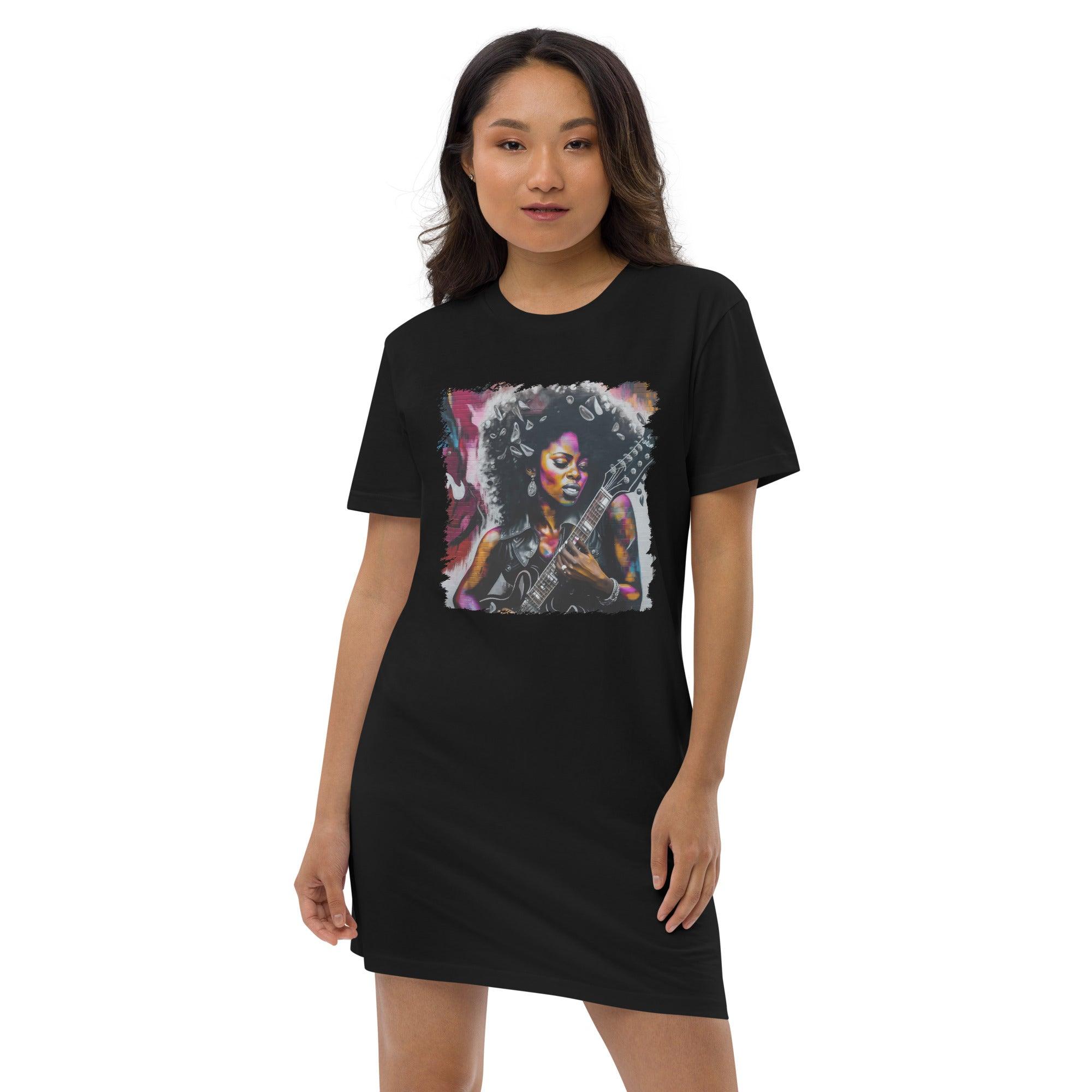 Rocking Out, Feminine Style Organic Cotton T-shirt Dress - Beyond T-shirts