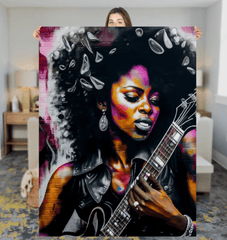 Rocking Out, Feminine Style Sherpa Blanket - Beyond T-shirts