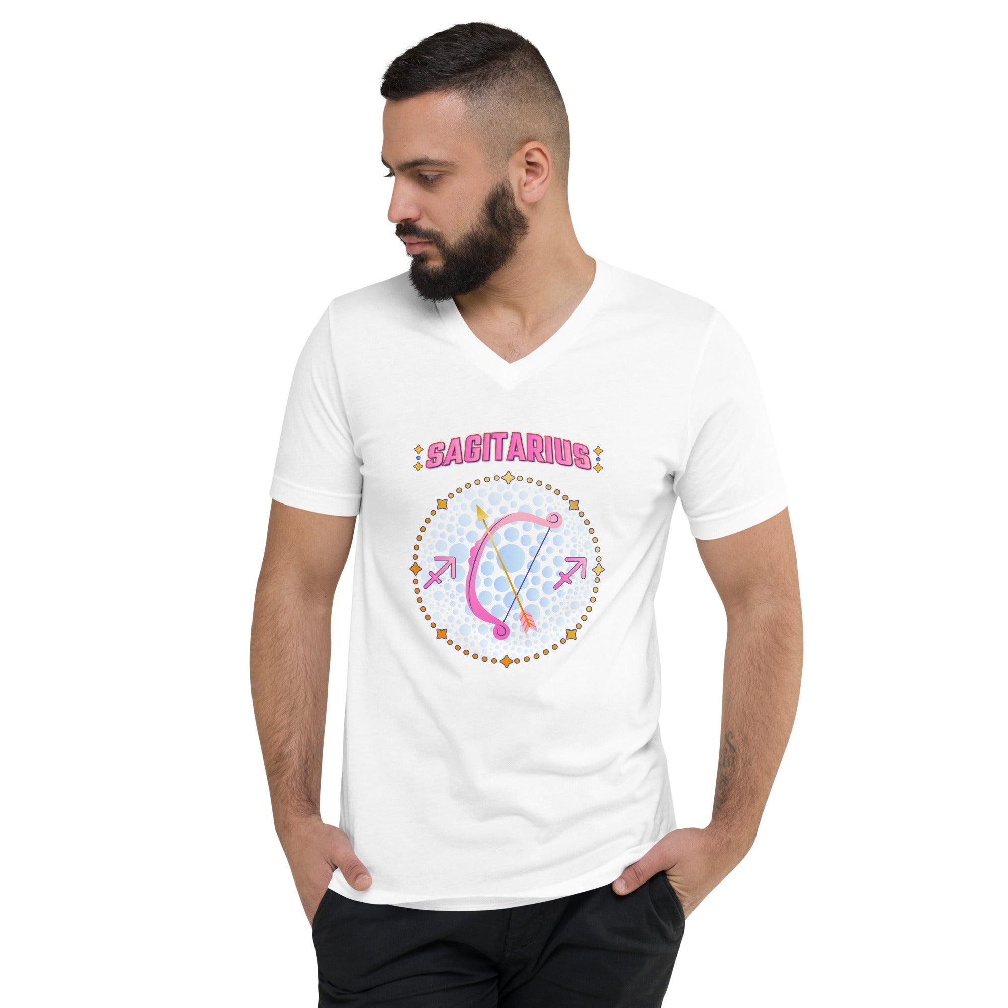Sagitarius Unisex Short Sleeve V-Neck T-Shirt | Zodiac Series 1 - Beyond T-shirts