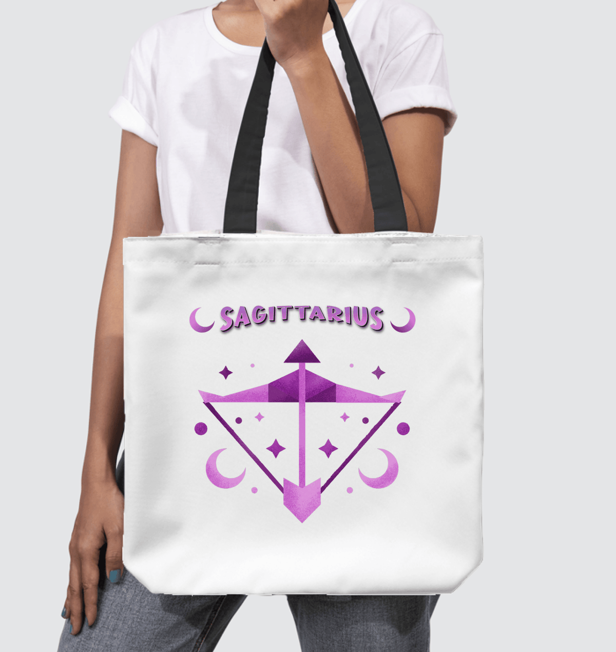 Sagittarius Basketweave Tote Bag | Zodiac Series 2 - Beyond T-shirts