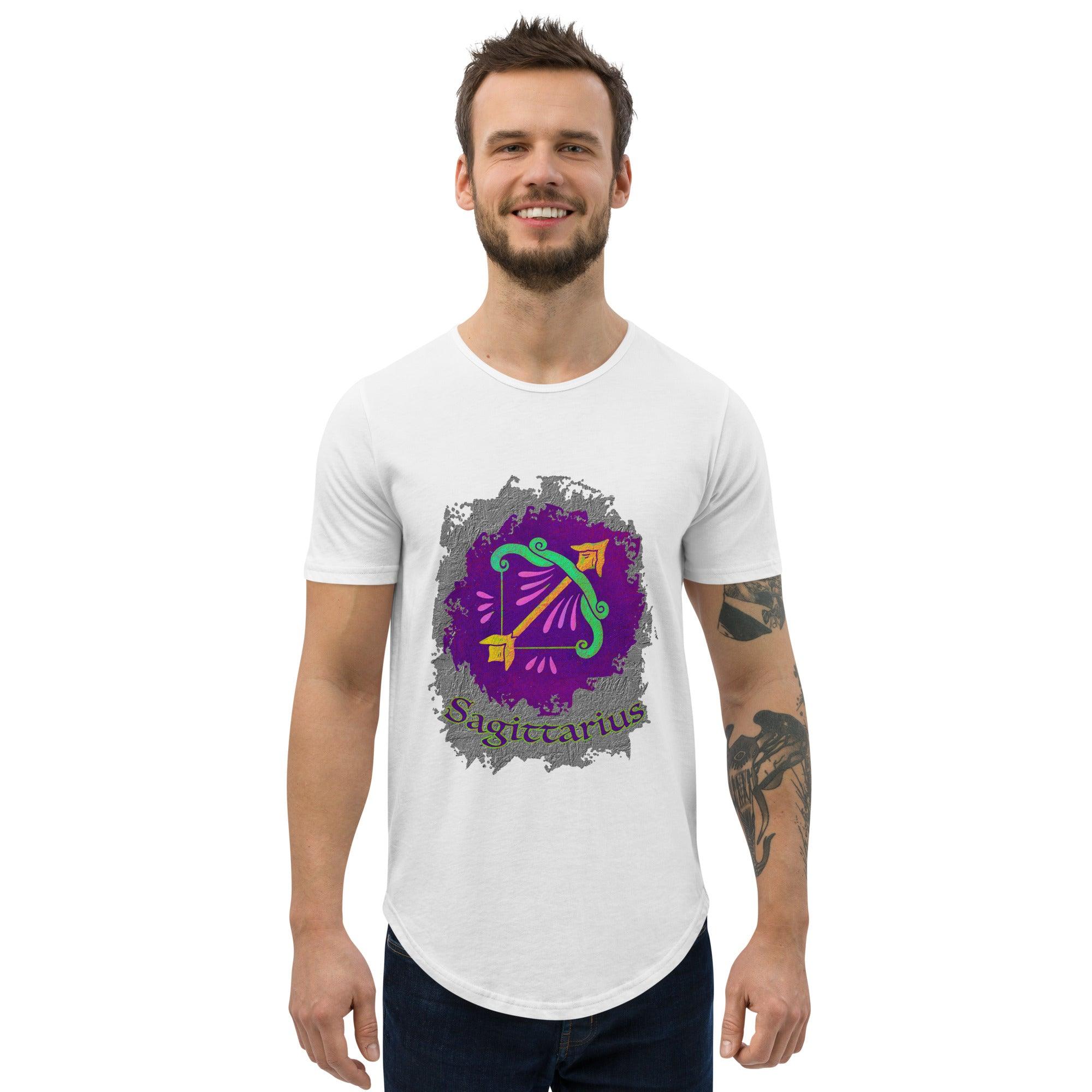 Sagittarius Men's Curved Hem T-Shirt | Zodiac Series 11 - Beyond T-shirts