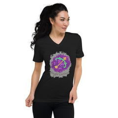 Sagittarius Unisex Short Sleeve V-Neck T-Shirt | Zodiac Series 11 - Beyond T-shirts