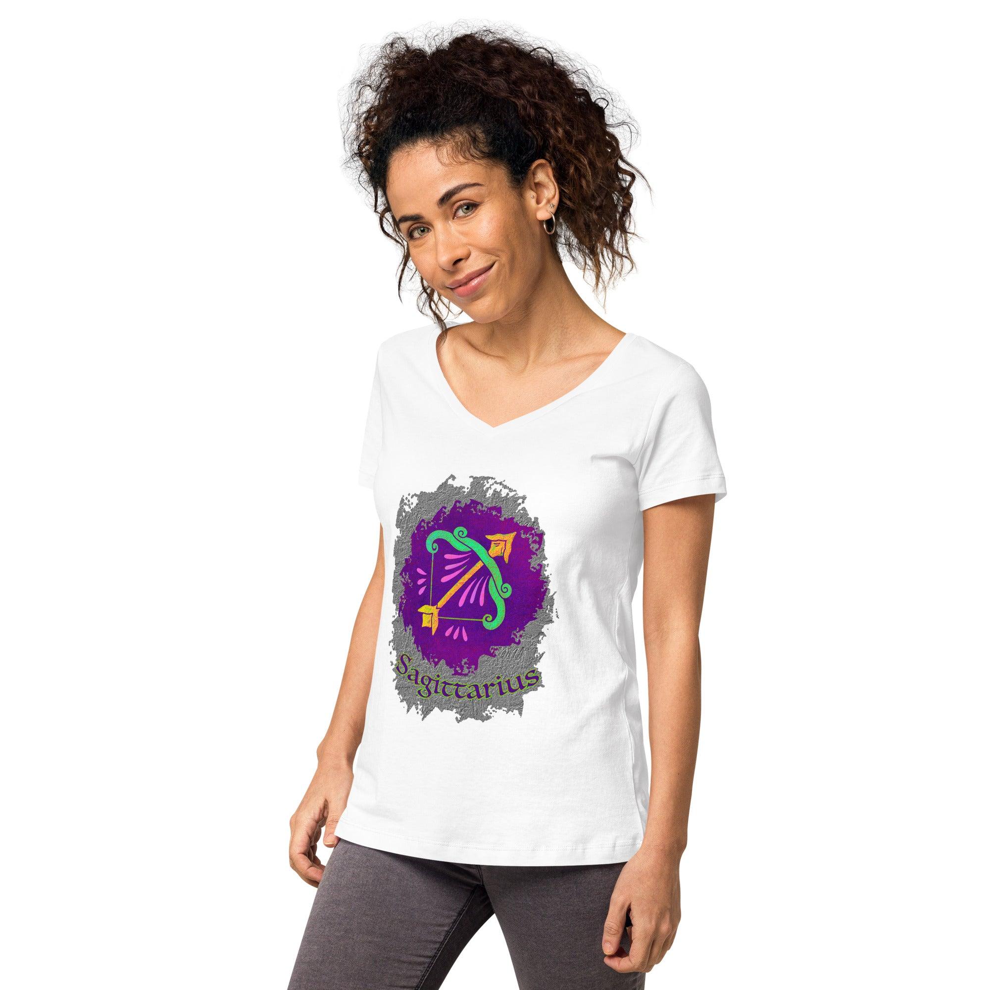 Sagittarius Women’s fitted v-neck t-shirt | Zodiac Series 11 - Beyond T-shirts