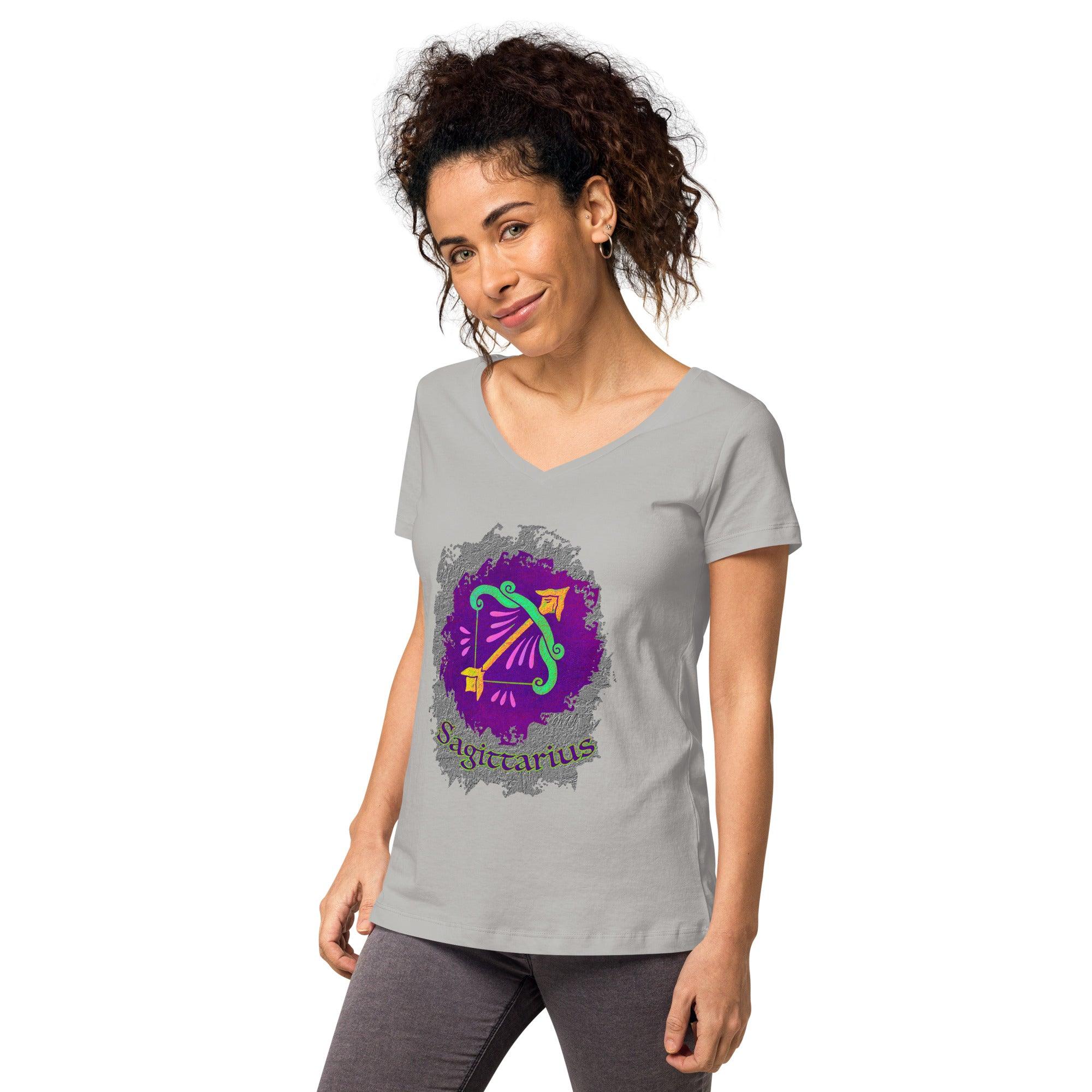 Sagittarius Women’s fitted v-neck t-shirt | Zodiac Series 11 - Beyond T-shirts