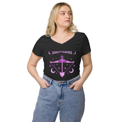 Sagittarius Women’s Fitted V-neck T-shirt | Zodiac Series 2 - Beyond T-shirts