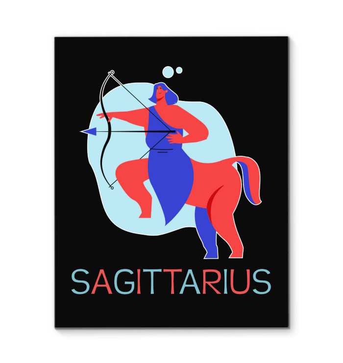 Sagittarius Wrapped Canvas 16x20 | Zodiac Series 4 - Beyond T-shirts