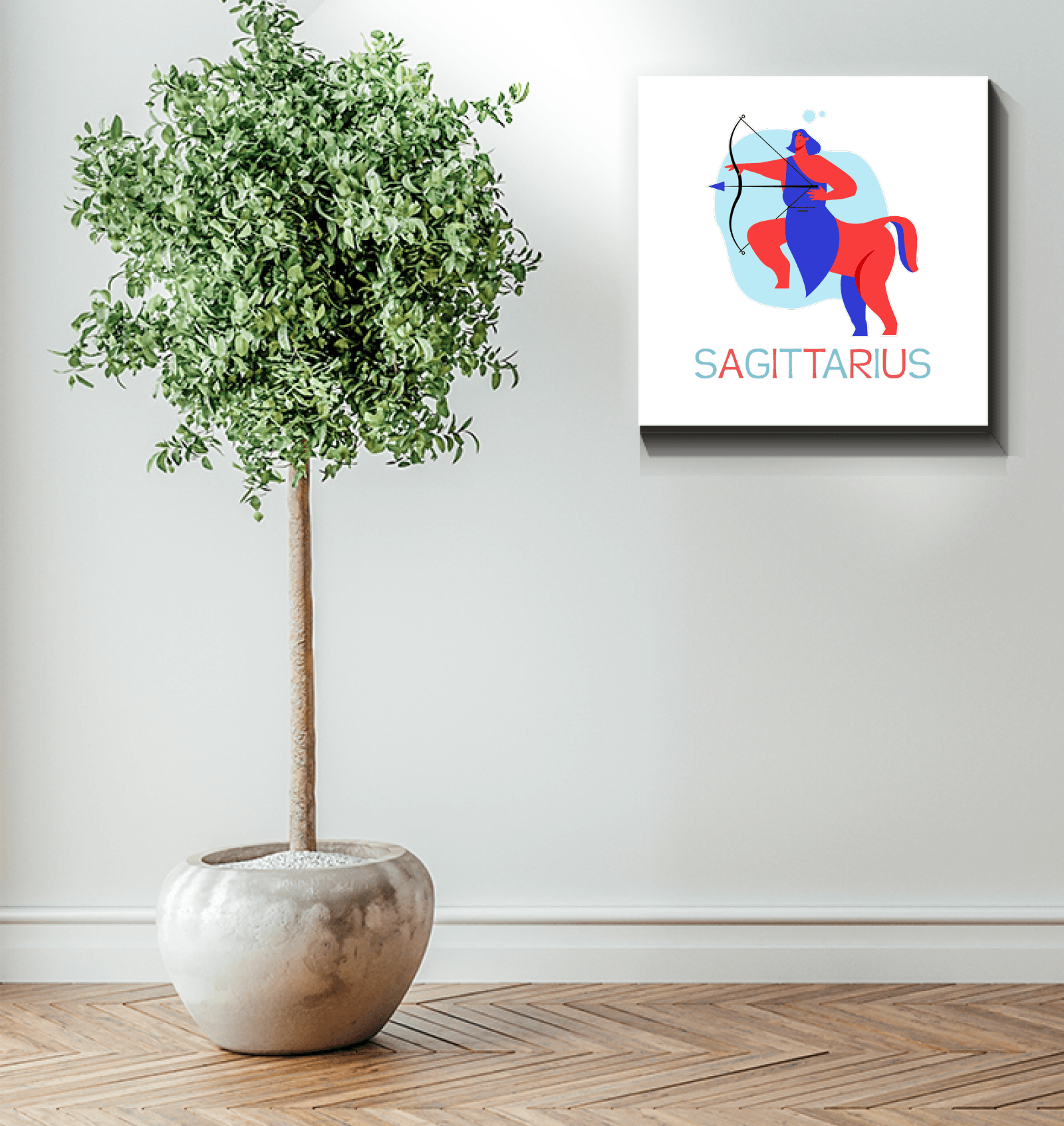 Sagittarius Wrapped Canvas 20x20 | Zodiac Series 4 - Beyond T-shirts