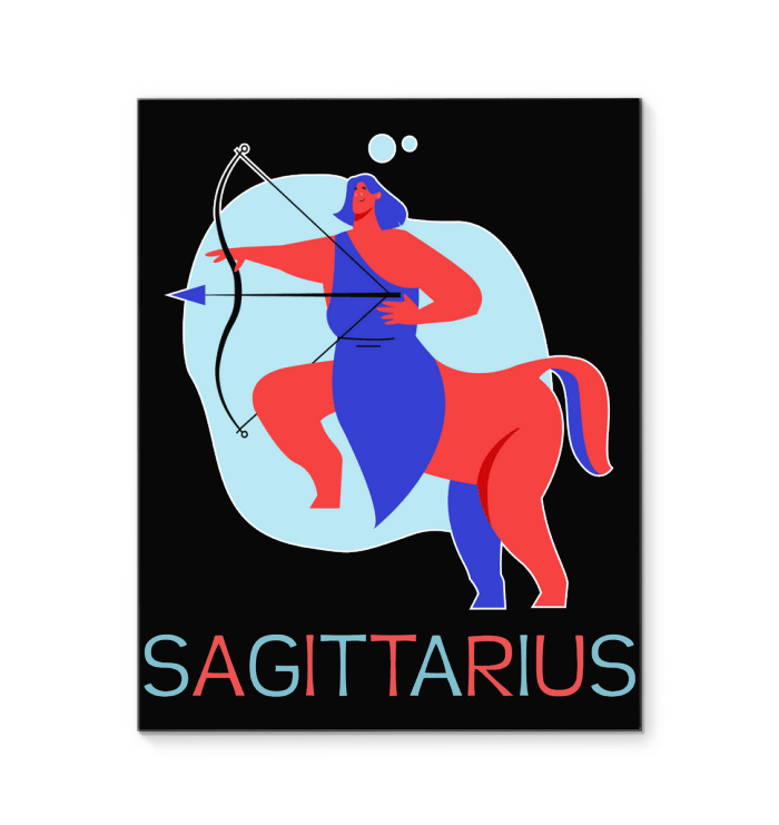 Sagittarius Wrapped Canvas 8x10 | Zodiac Series 4 - Beyond T-shirts