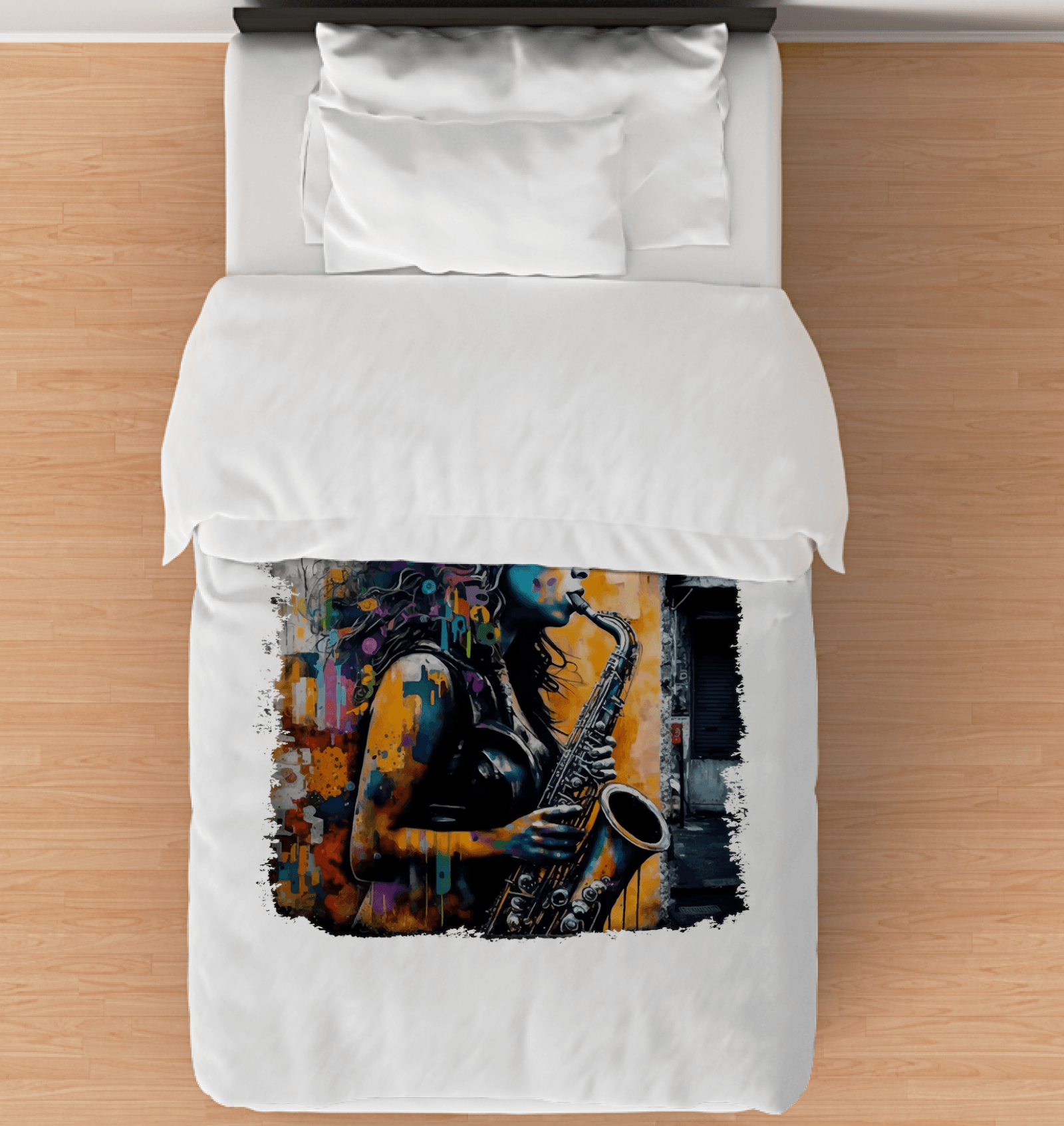 Saxophone Inspires Her Art Comforter - Twin - Beyond T-shirts