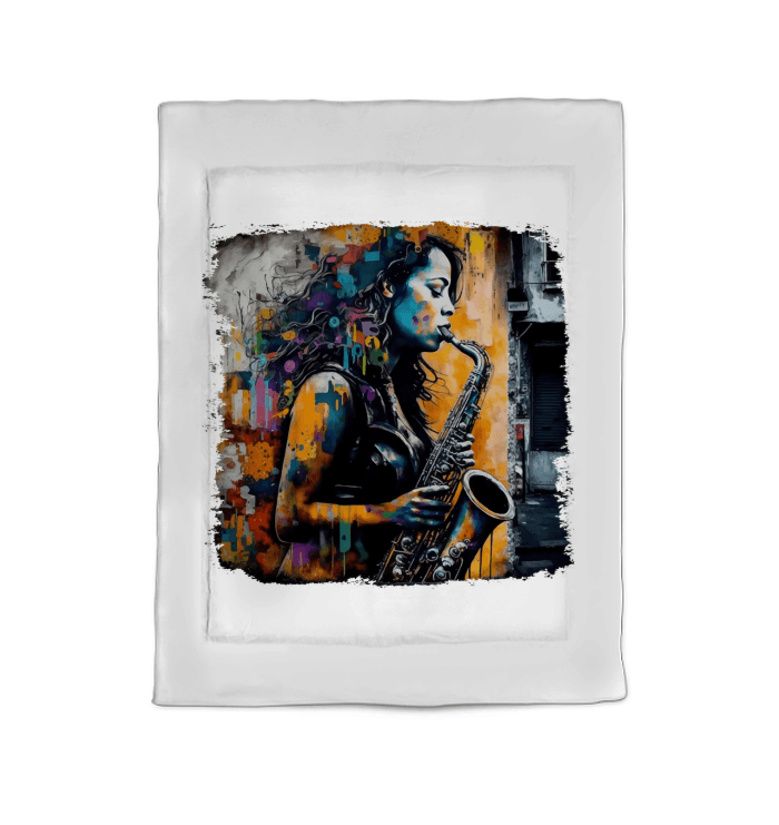 Saxophone Inspires Her Art Comforter - Twin - Beyond T-shirts