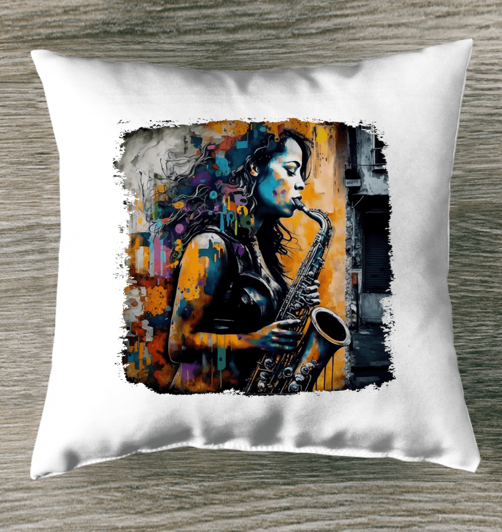 Saxophone Inspires Her Art Indoor Pillow - Beyond T-shirts