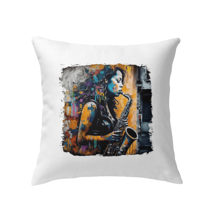 Saxophone Inspires Her Art Indoor Pillow - Beyond T-shirts