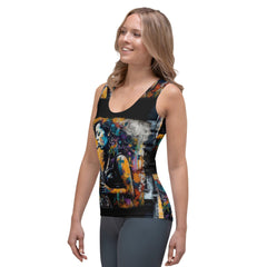 Saxophone Inspires Her Art Sublimation Cut & Sew Tank Top - Beyond T-shirts