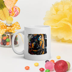 Saxophone Inspires Her Art White glossy mug - Beyond T-shirts