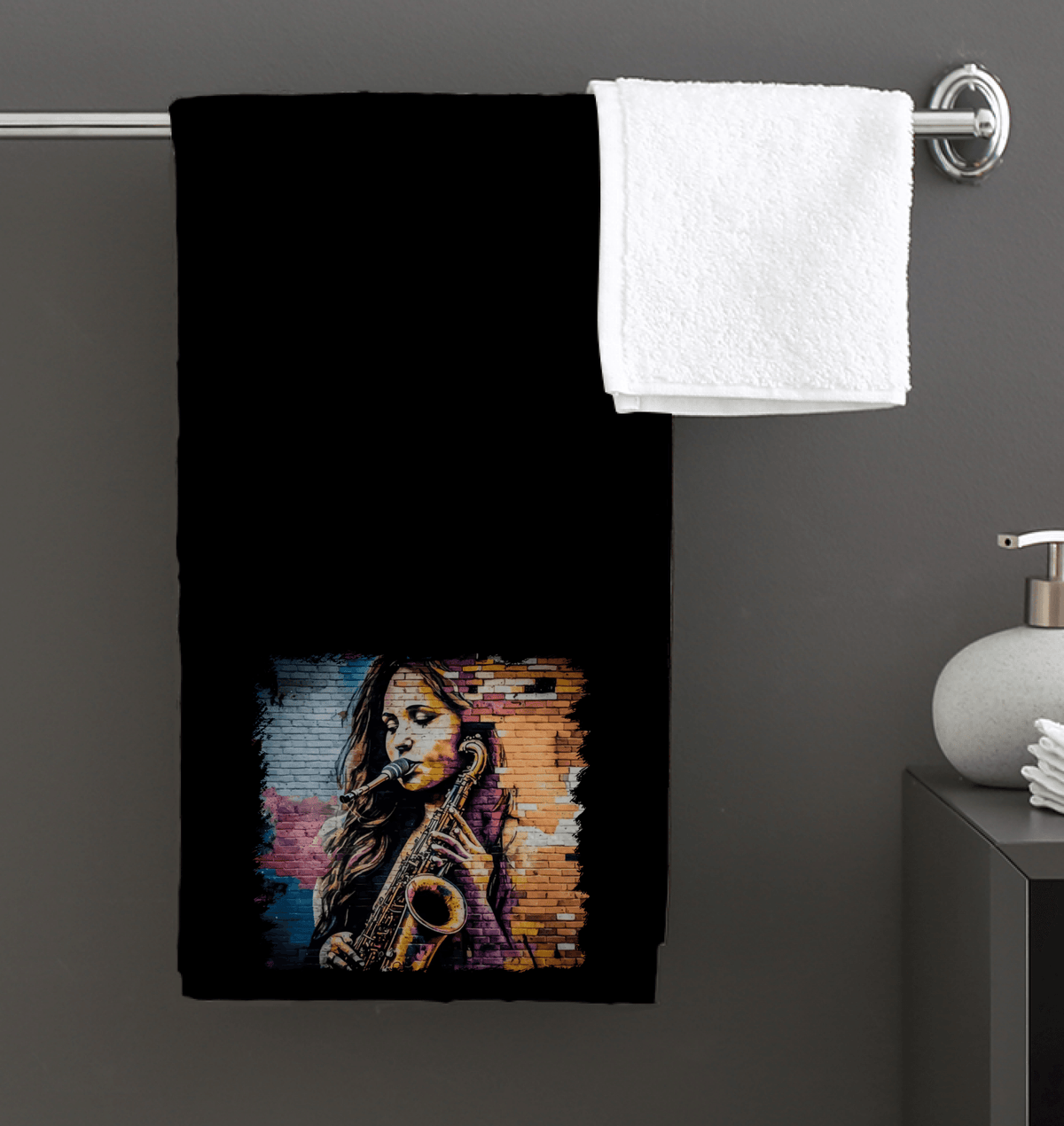 Saxophone Is Her Voice Bath Towel - Beyond T-shirts