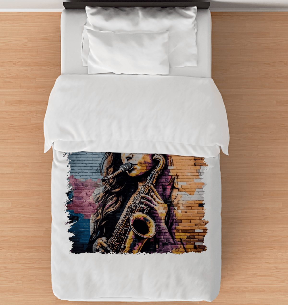 Saxophone Is Her Voice Duvet Cover - Beyond T-shirts